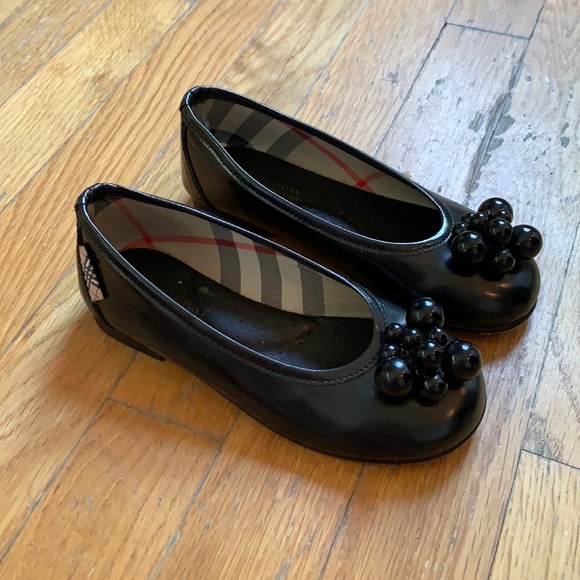 Burberry Leather Beaded Ballet Flats